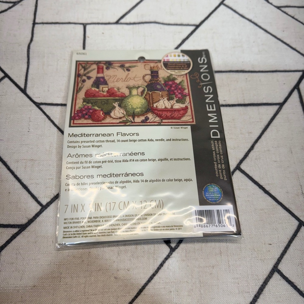 Dimensions Cross Stitch Kit 7x5 Beige Mediterranean Flavors Susan Winget 65061